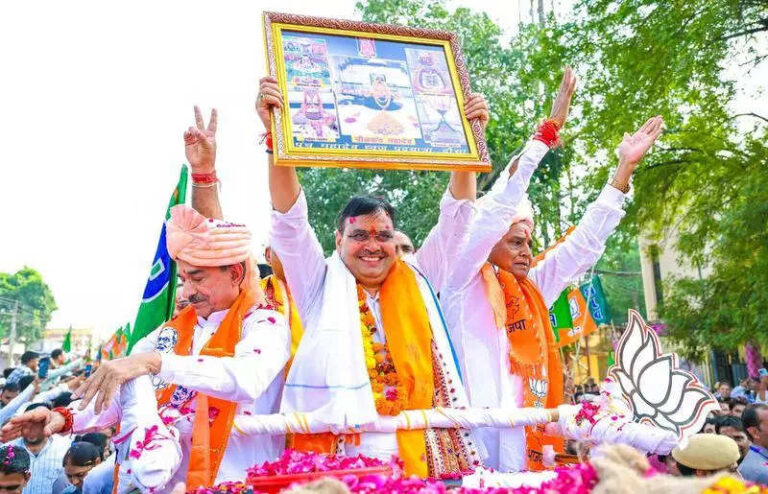 CM leads roadshow in Dausa for BJP nominee
