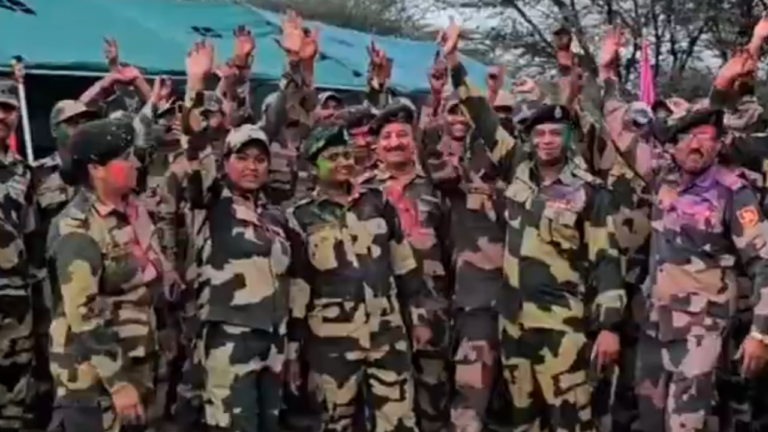Watch: BSF celebrates Holi at Indo-Pak border, showers ‘gulal’ and distributes sweets