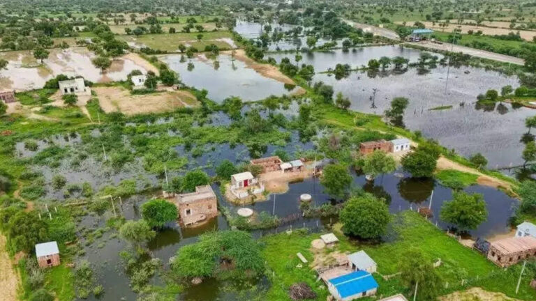 Balotra village flooded with toxic water: Effluents from illegal textile units hit agriculture; residents told to evacuate