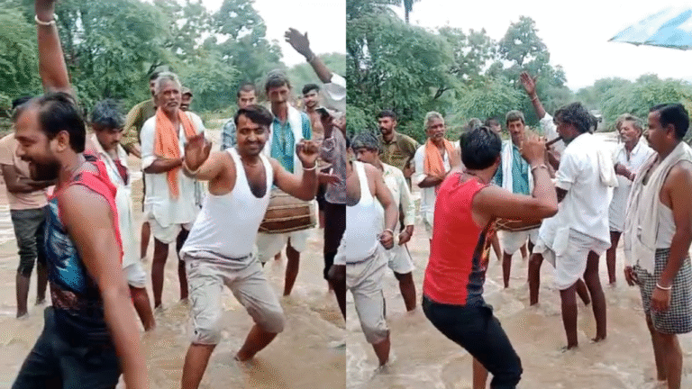 Bridge collapses after monsoon rains Rajasthan villagers protest with traditional music and dance